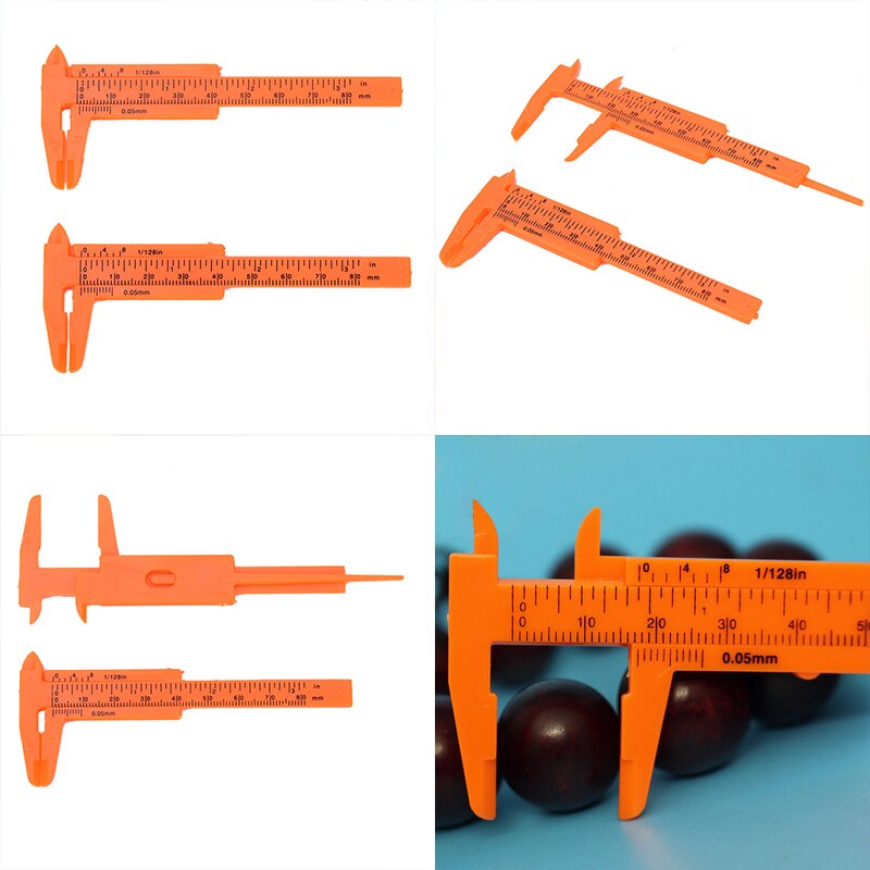 New 1Pc 80mm Mini Plastic Sliding Vernier Caliper Gauge Measure Tool Ruler Micrometer
