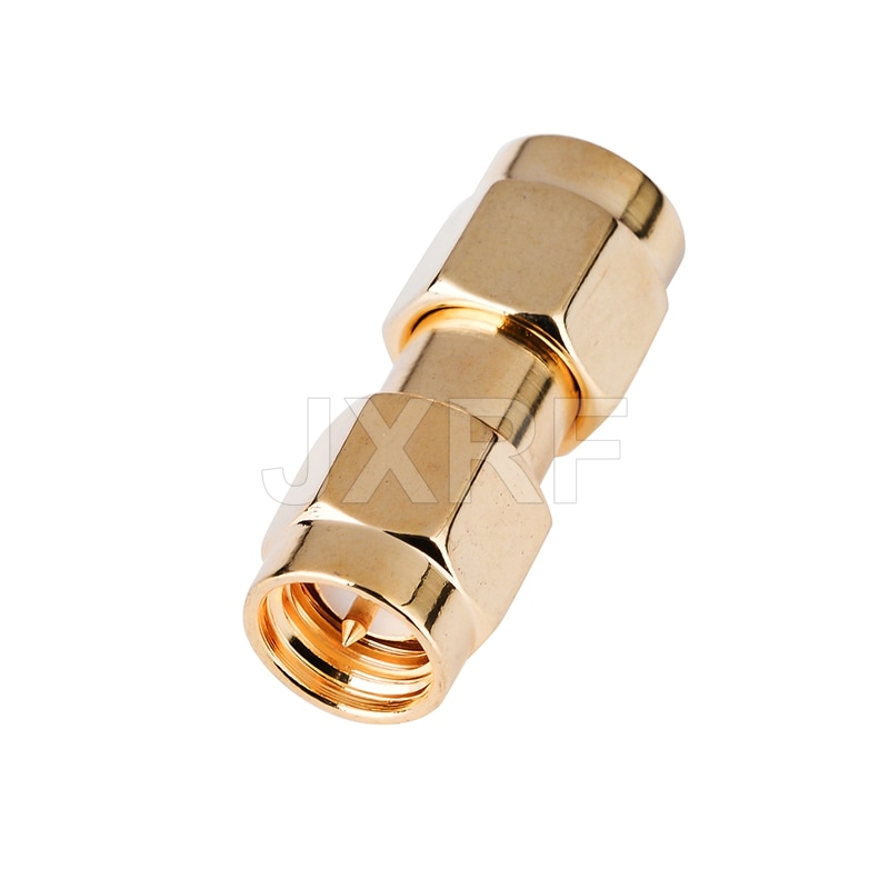 JXRF Connector 1PCS Coaxial Coax Adapter SMA Male Plug to SMA Male Plug Straight Gilded SMA to SMA Connector