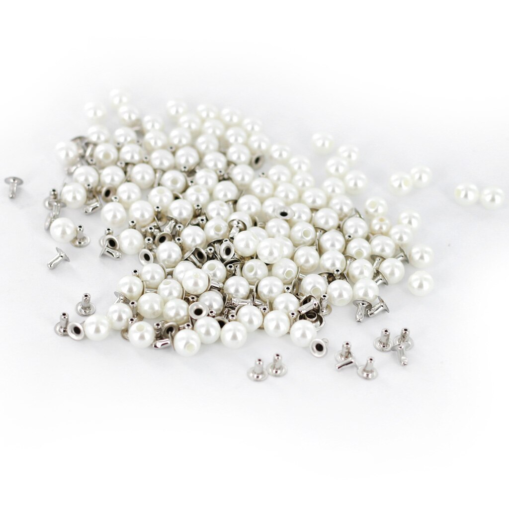 100x Wholesale Charm Pearls Rivets Stud Button Sewing Bag Jeans Decor Crafts