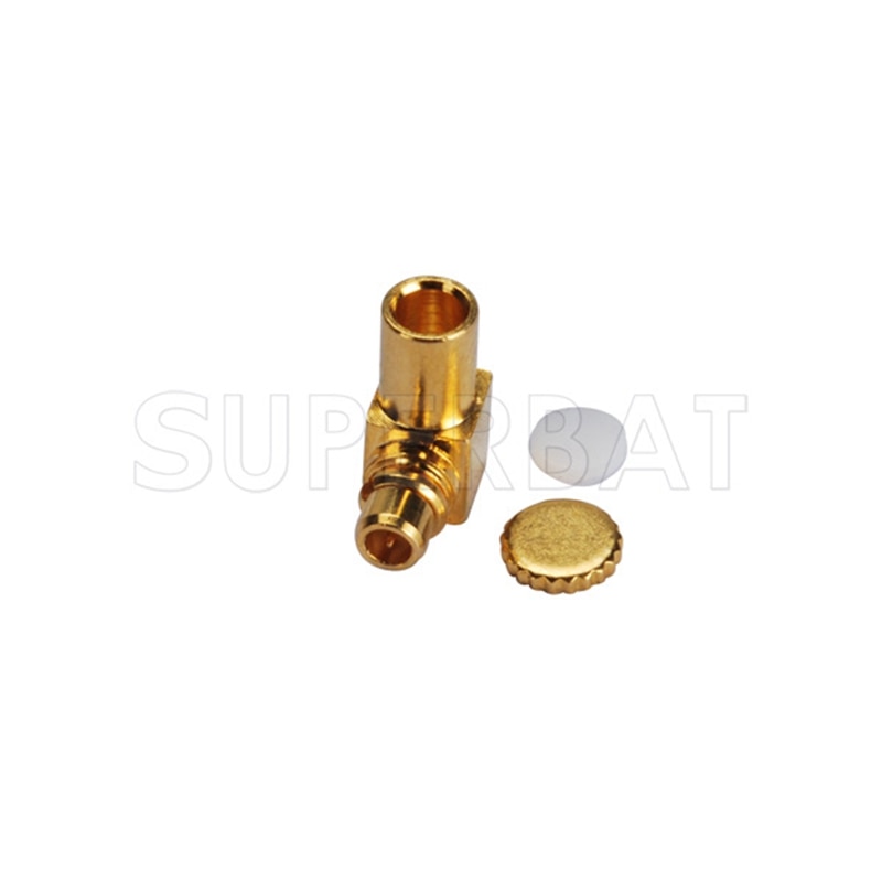Superbat MMCX Male Right Angle Solder RF Coaxial Connector for Semi Rigid 0.086" Cable RG405