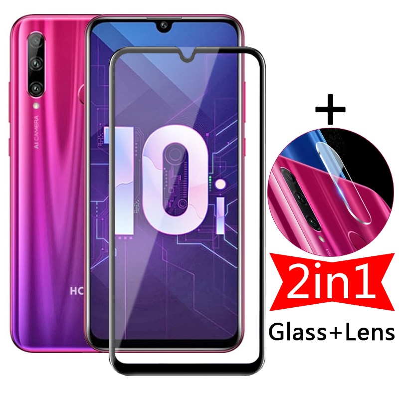 2in1 Full Screen Protective Glass for Huawei Honor 10i 10 Lite X10 Tempered Film + HD Camera Protector on Xonor Honor10 i 10lite