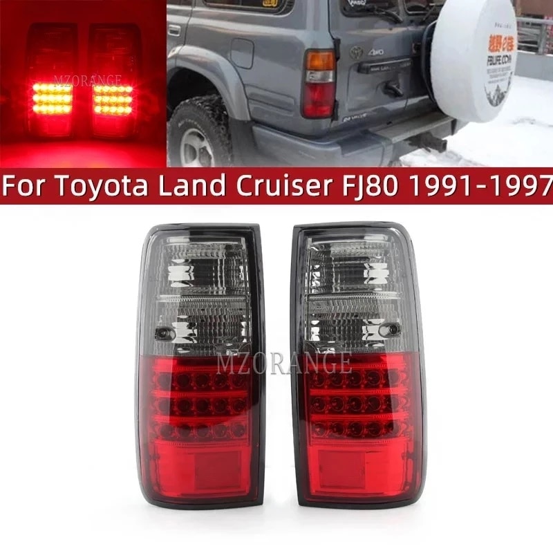 1 Pair Rear Brake Tail Light Fit For Toyota Land Cruiser FJ80 1991-1997 Turn Signal Reflector Warning Stop Lamp Car Accessories