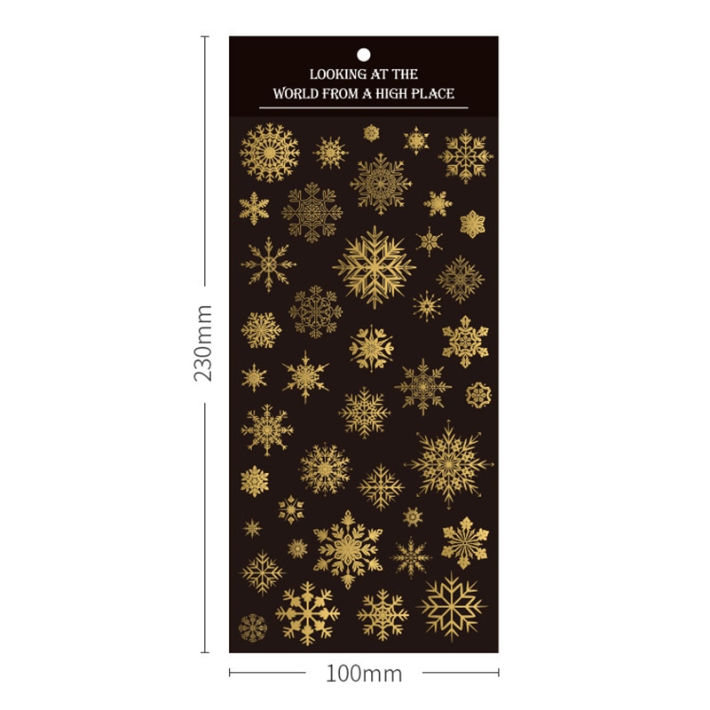 1 Sheets Golden Line Snow Flakes Paper Sticker Notebook Computer Phone DIY Decorative Stickers