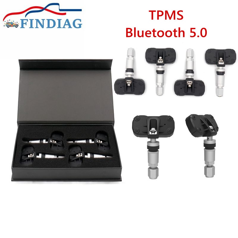 Bluetooth 5.0 Car TPMS Tire Pressure Monitoring System Alarm Monitor Tool Auto Tire Pressure Internal Sensor iOS Android Phone