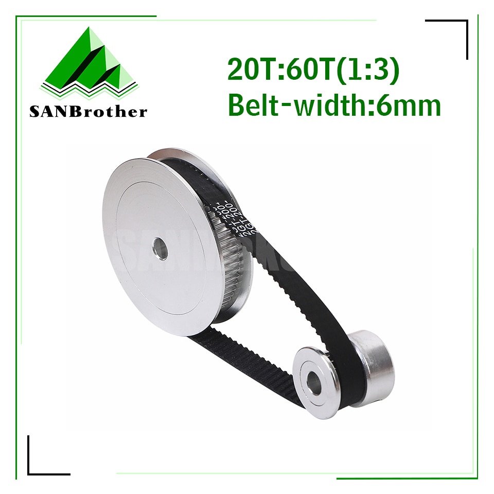 GT2 Timing Belt Pulley 60teeth 20teeth 5mm/8mm Reduction 3:1/1:3 belt width 6mm for 3D printer accessories