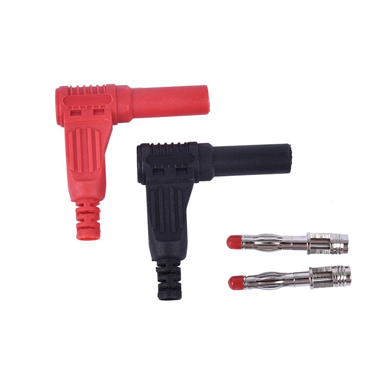 1pair 4mm Male Right Angle Insulation Wire Solder Type DIY Banana Plug Connectors