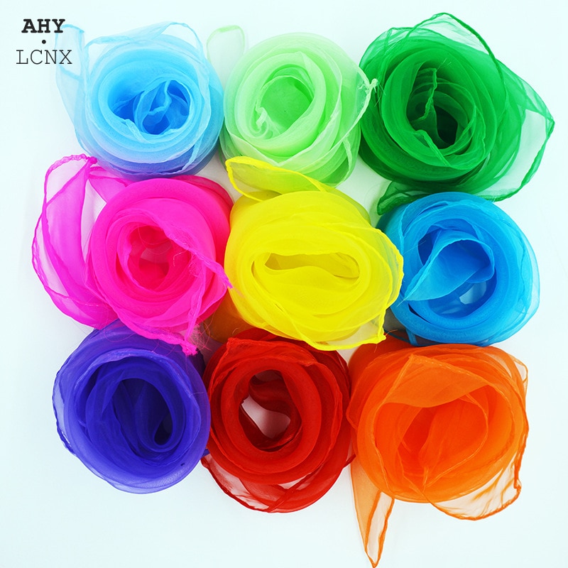 Practical Gymnastics Baby Scarves For Outdoor Dancing Jiggling Candy Colored shawl Gym Towel Bufandas Dance Gauze Photo props