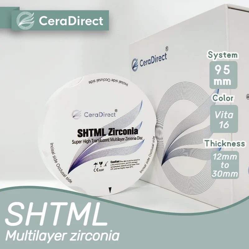Ceradirect SHTML Multilayer Zirconia for Zirkon Zahn System (95mm) Thickness 20mm——for Dental Lab CAD/CAM