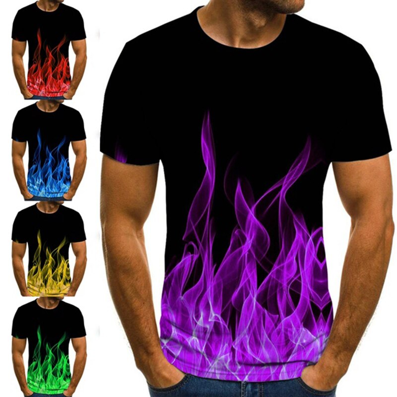 Casual Men T-shirt 2020 Summer Fashion Short Sleeve O-neck Streetwear Outdoor Top Tees Harajuku Weekend Print Graphic T Shirts