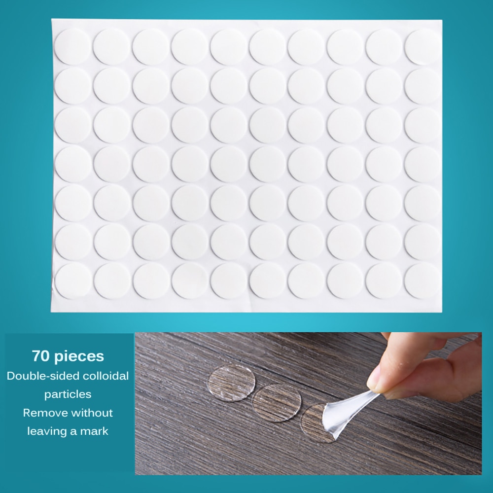 70Pcs Transparent Double-Sided Adhesive Tape Dot Acrylic Circular Seamless No Trace Waterproof Double Face Adhesif Reusable
