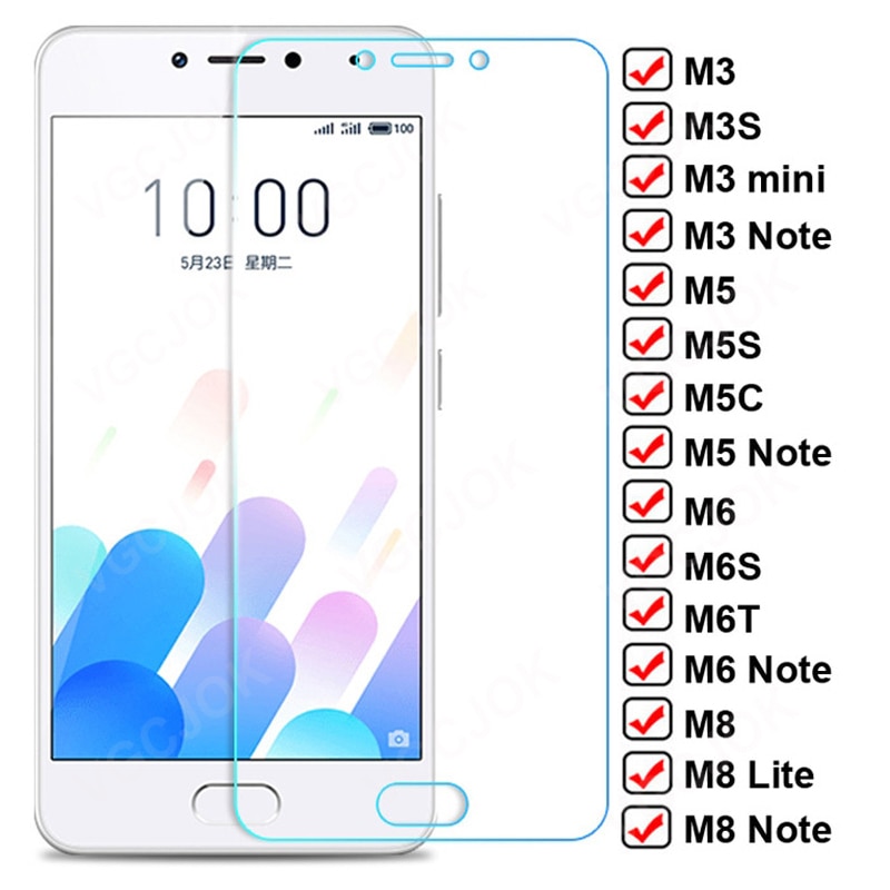 9D HD Tempered Glass For Meizu M5 M6 Note M3 mini M8 Lite Glas Screen Protector M3S M5S M5C M6S M6T Safety Protective Film Case