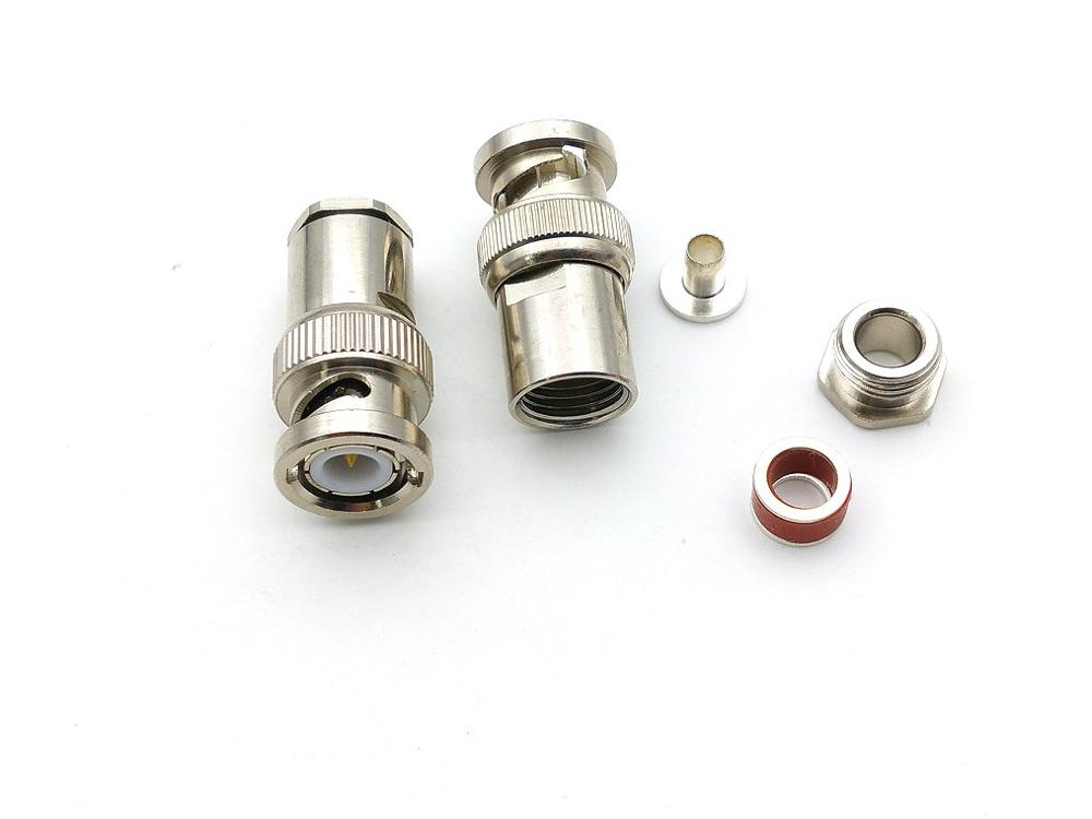 BNC CONNECTOR copper BNC male plug clamp RG58 RG142 LMR195 RG400 Cable RF Coaxial connector adapter