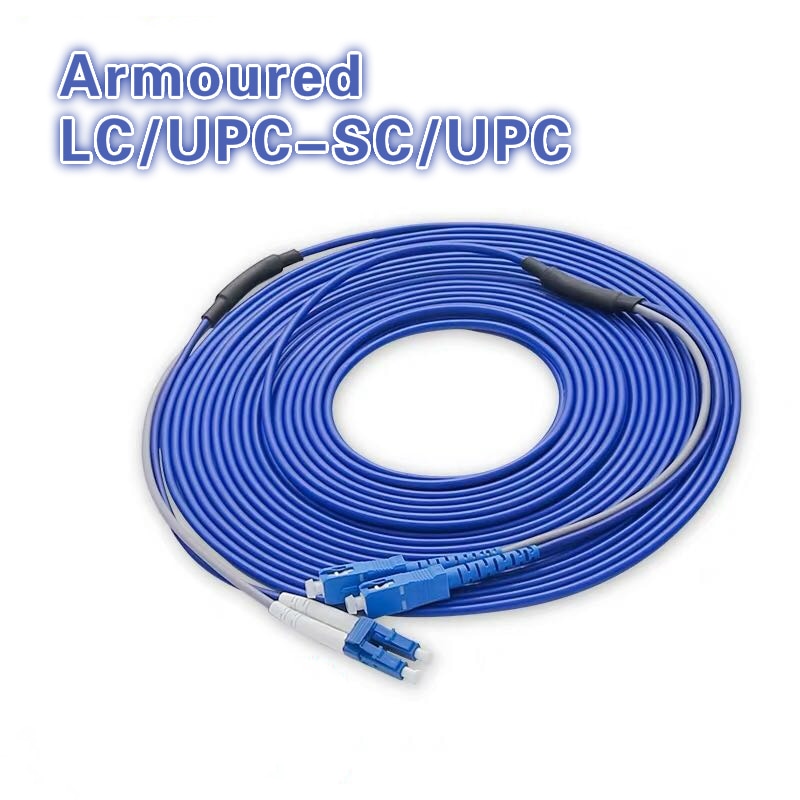 LC/UPC-SC/UPC 5PCS Armoured Fiber Optic Patch Cord Jumper SM Optical Cable 3.0mm Fibra Optica FTTH Single Mode Duplex