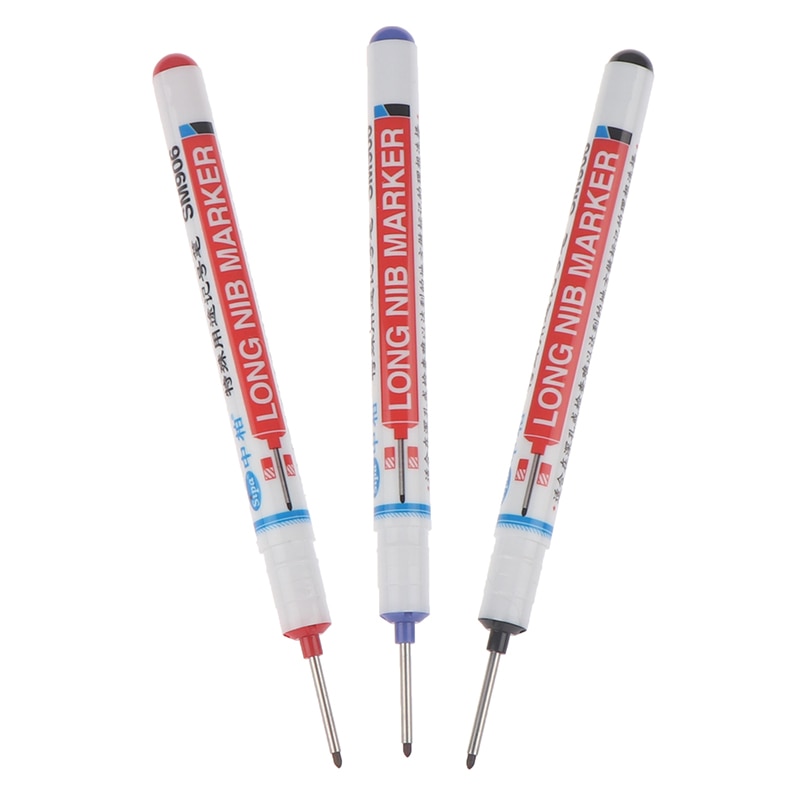 Hot sale 1pc Long Head Markers Bathroom Woodworking Decoration Multi-purpose Deep Hole Marker Pens