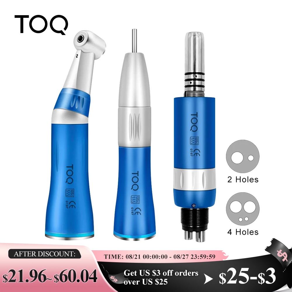 Dental Internal Low Speed Handpiece Kit 2/ 4 Hole Straight Contra Angle Air Motor Air Turbine Set colorful