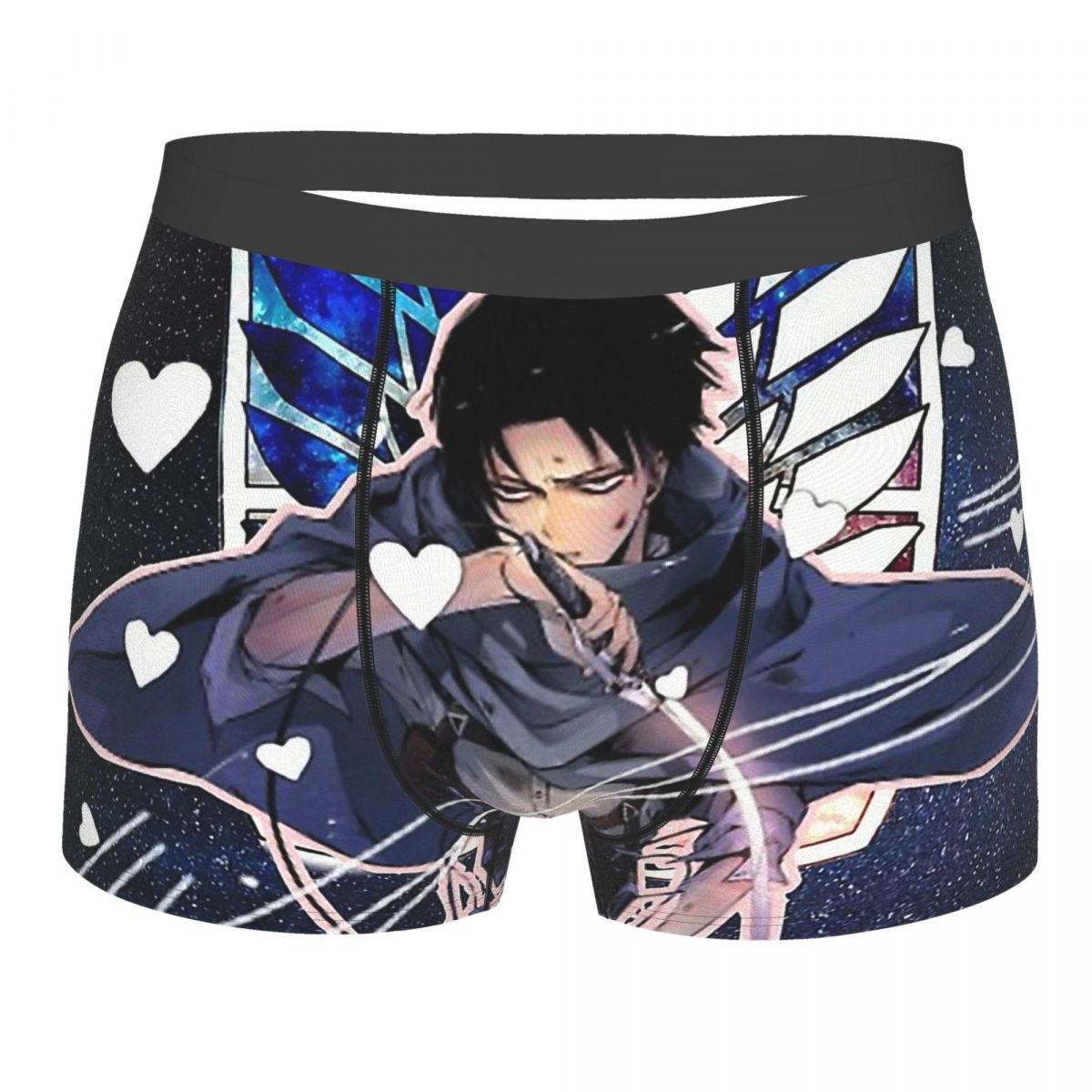 Crimson Levi Attack On Titan Eren Mikasa Levi Anime Underpants Breathbale Panties Man Underwear Ventilate Shorts Boxer Briefs