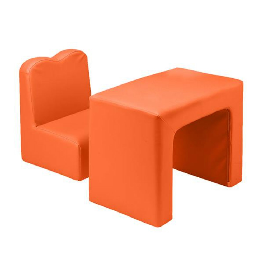 Children Sofa Orange Children's Sofa 2-In-1 Including 1 sofa and 1 table Special Princess Modern Style Furniture for Kids