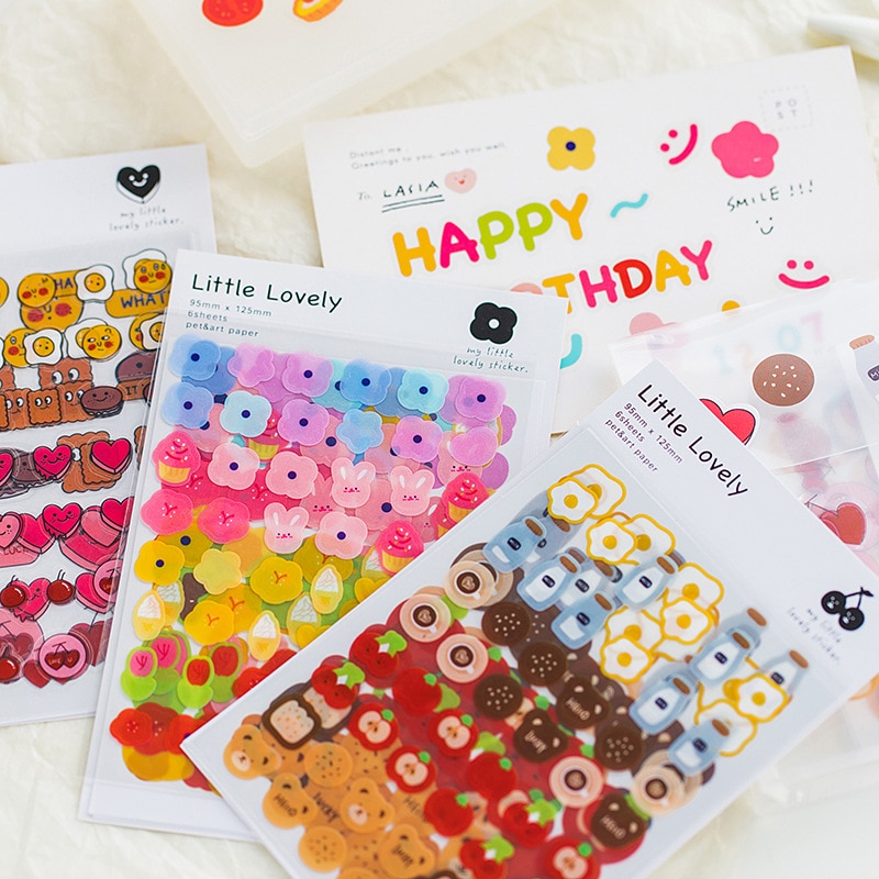6 Sheets Creative Cute Bread Animal Alphabet Scrapbooking Stickers Decorative Sticker Diy Craft Photo Albums Kawaii Stationery