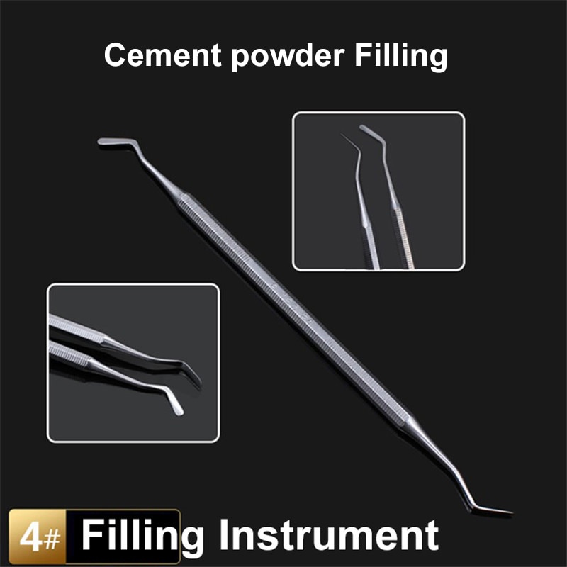 Dental Cement Powder Filling Tools 2# 3# 4# Good quality Spatula Stainless steel Double Ended Filler Filling Instrument