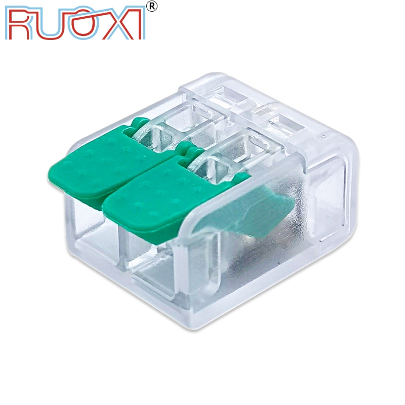 Cable Connector 6mm2 Green Transparent Mini Quick Terminal Block Universal Compact Parallel Cable