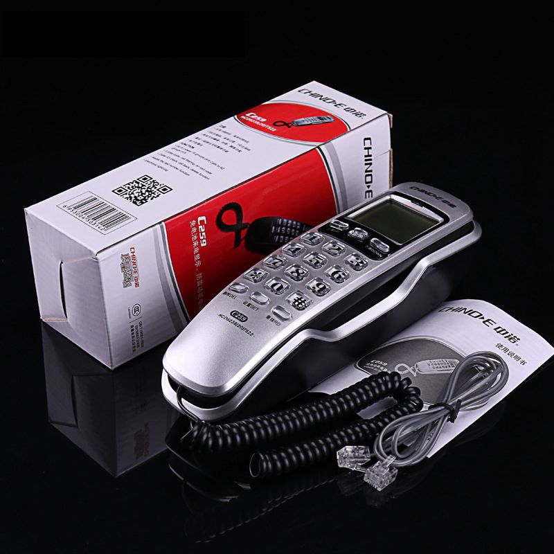 Telefono Mini Telephone Landline Phone DTMF/FSK Home Office Hotel Incoming Caller ID LCD Display Home Desktop Wall-mounted Phone