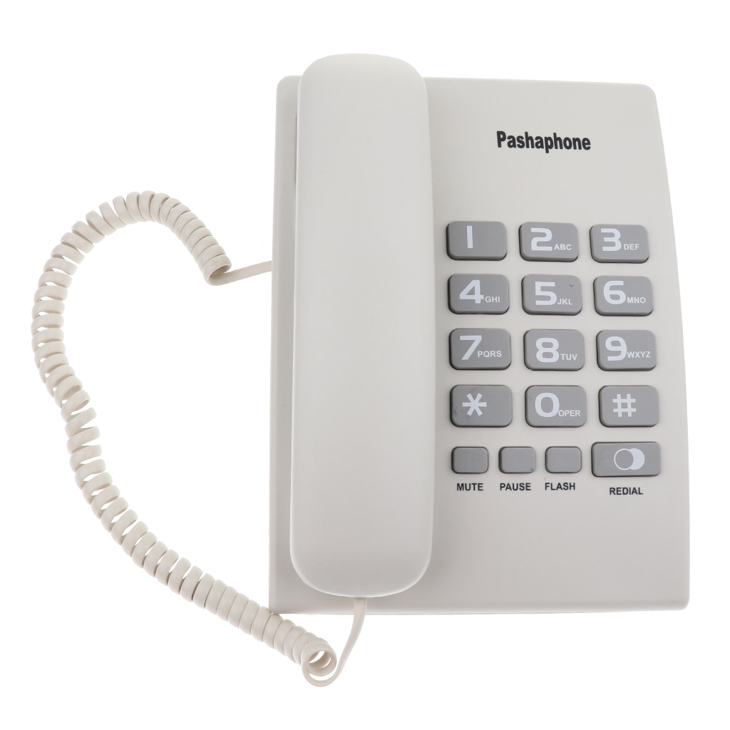 Portable Corded Telephone Home Phone Pause Redial/ Flash Wall Hanging Mount