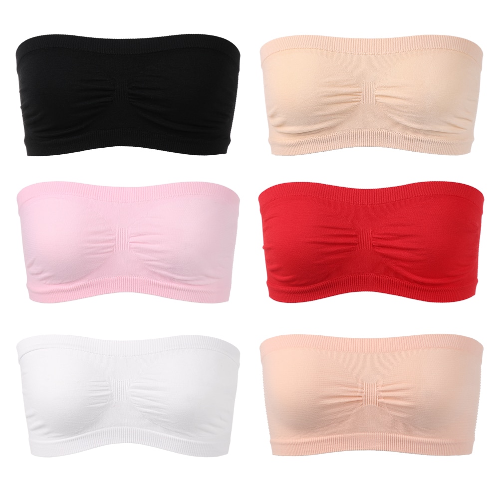 Women's Wrapped Chest Seamless Strapless High Elastic Wrap Invisible Strapless Chest Tube Top Fashion Solid Color Sports Br