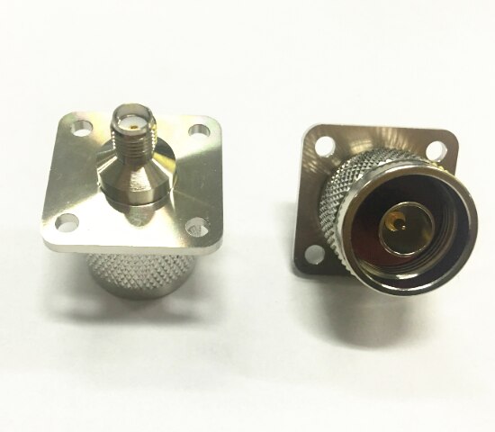 1PC N Male plug To SMA female jack 4-holes Flange Solder Panel Mount RF Coaxial Adapters
