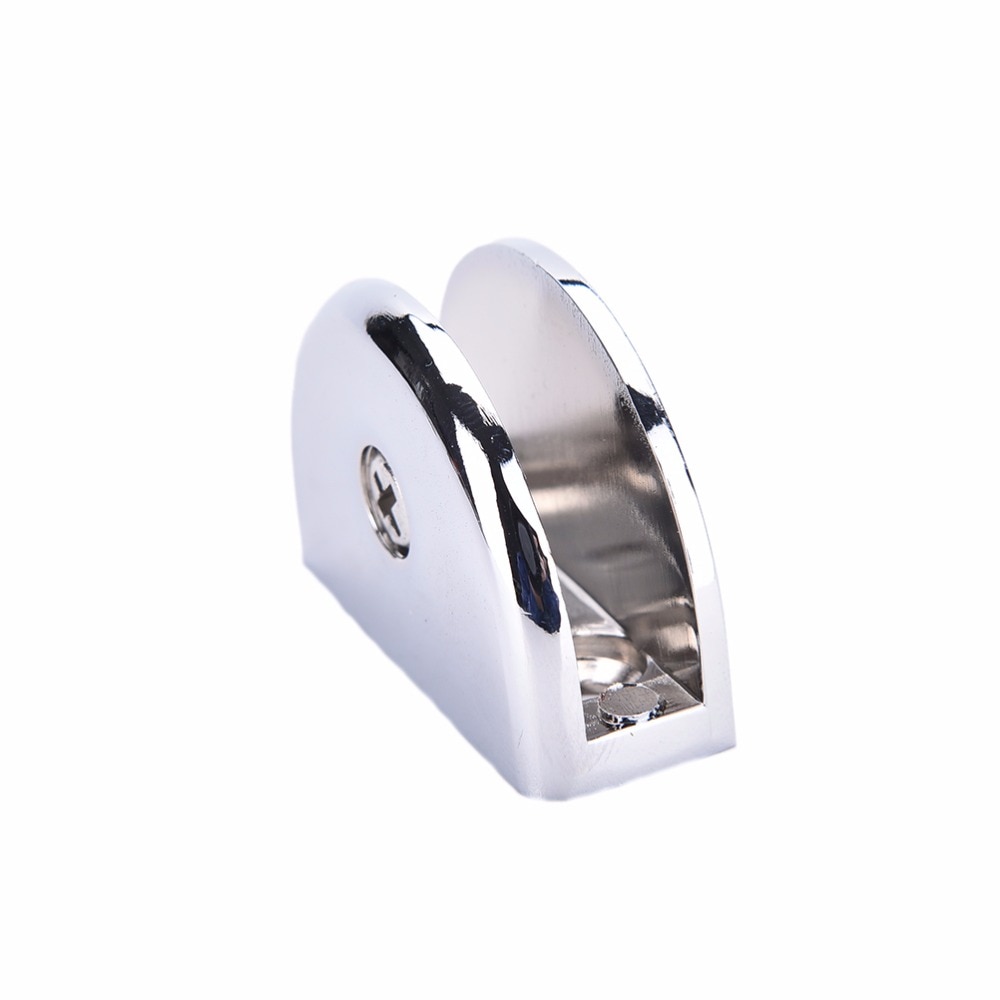 6-8MM Shelf Handrail Glass Clamps Silver Stainless Steel Semicircle Clamp Holder Clip For Glass