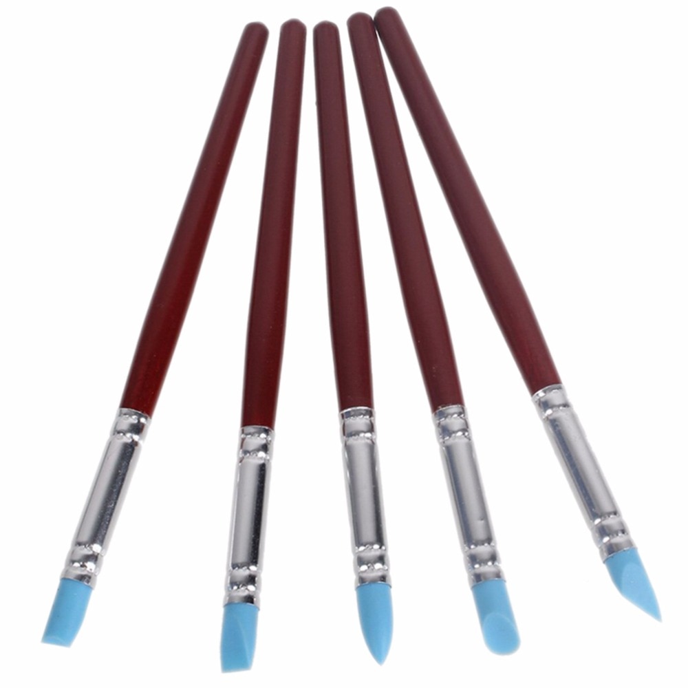 Carver Pen Set Silicone Fondant Shaping Pen Brush Art Craft Clay Pottery Modeling Sculpture Sculpting Tools