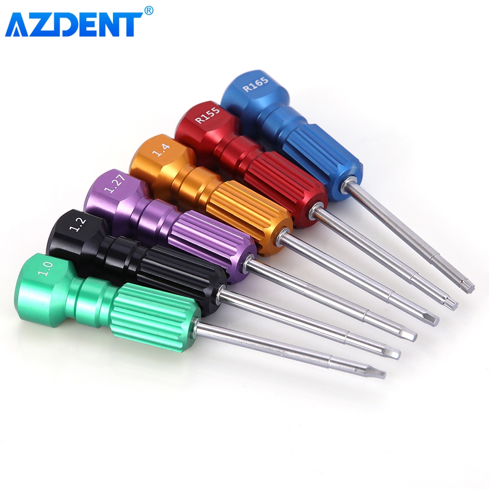 AZDENT 6PCS Dental Laboratory Stainless Steel Implant Screw Driver Dentistry Tool Kit Micro Screwdriver Dentist Instrument
