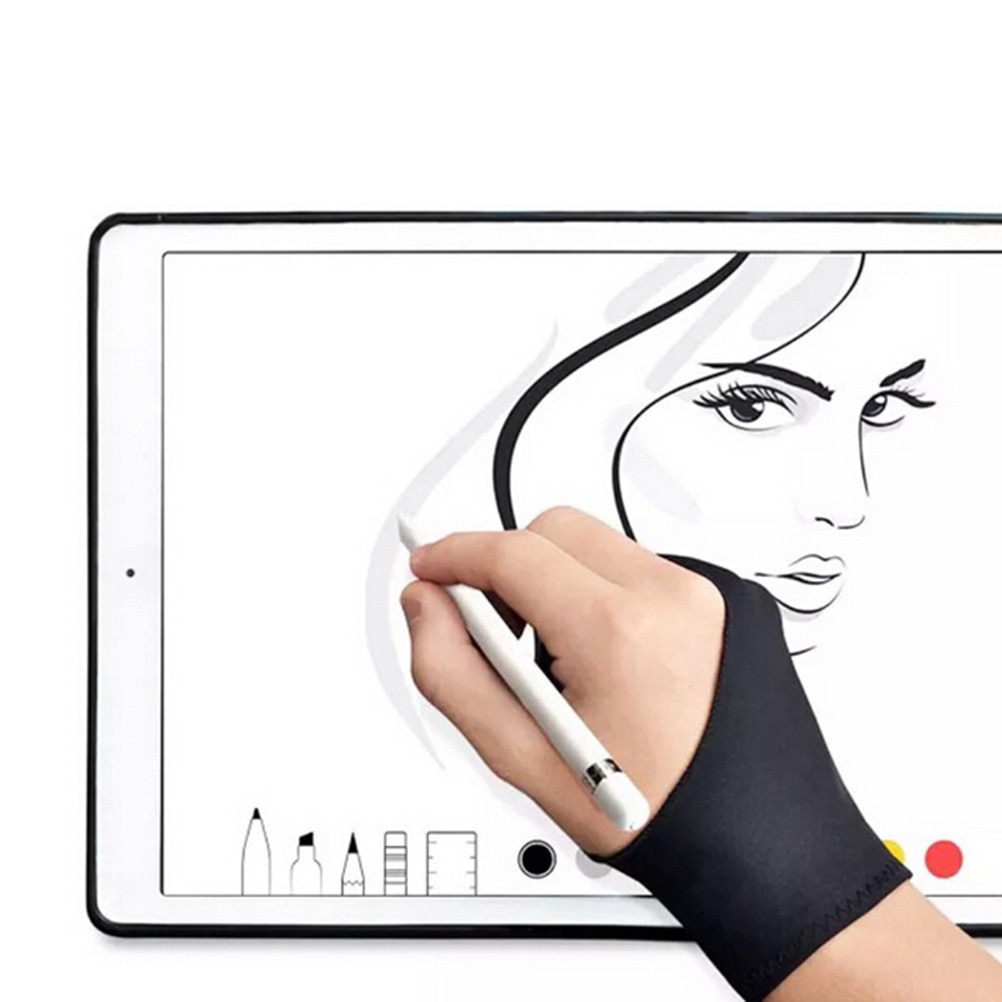 Black/Red/Blue 2 Finger Anti-fouling Glove,both For Right And Left Hand Artist Drawing For Any Graphics Drawing Tablet New Hot