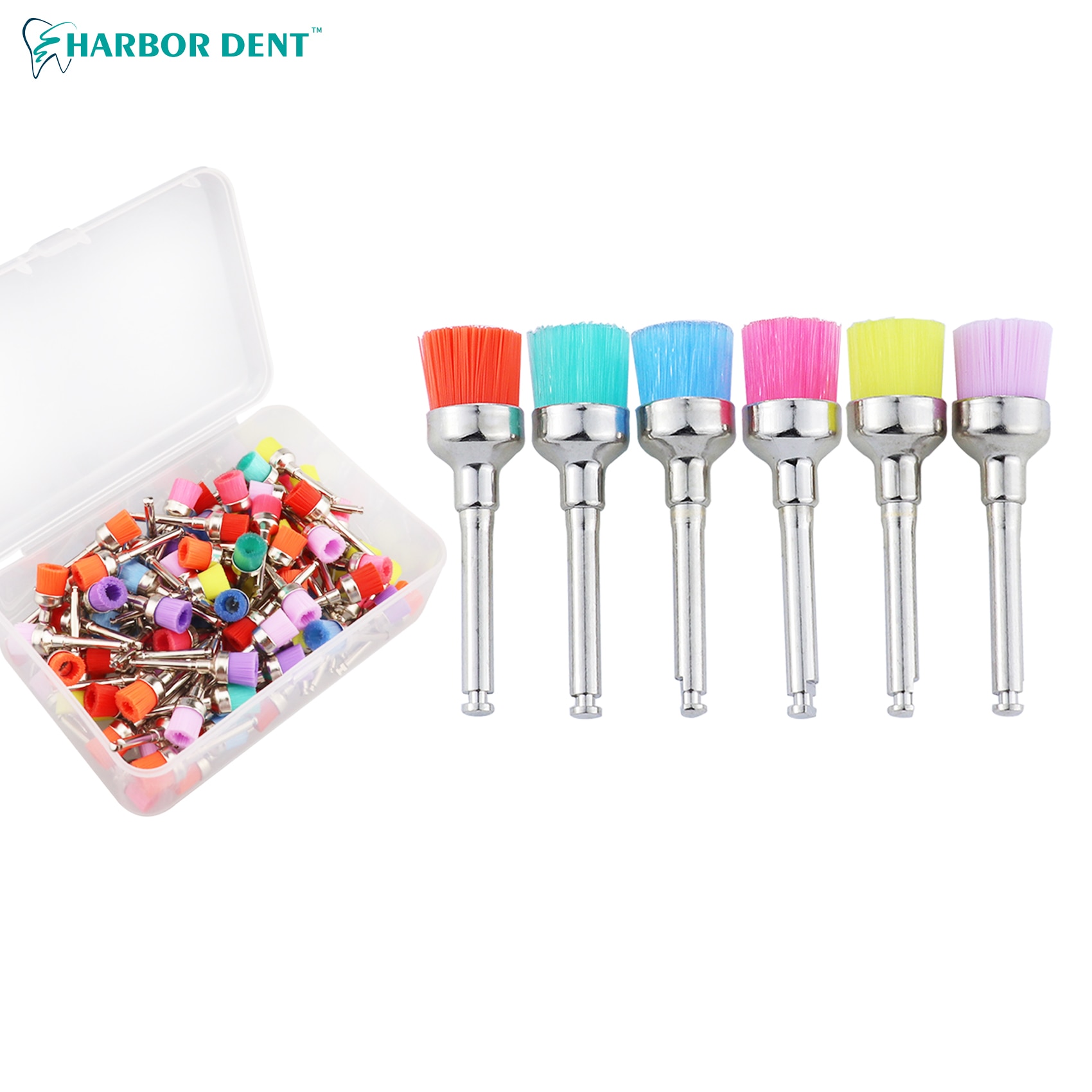 Dental Nylon Polishing Brushes Bowl Shape 100pcs 50pc Dental Prophy Brush Prophylaxis Brush for Contra-Angle Handpiece