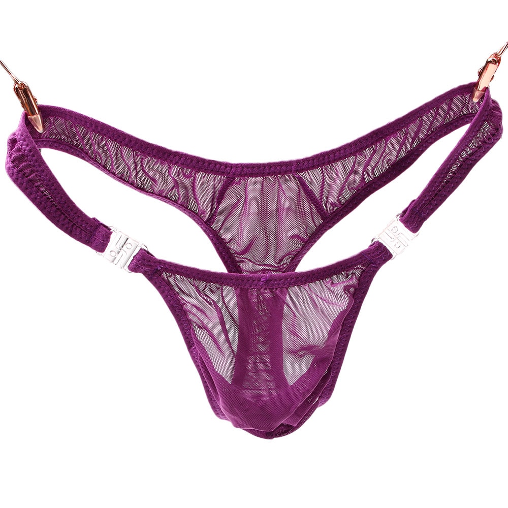 Men's Underwear Sexy Transparent G-string Thong Briefs Bulge Pouch Breathable Panties Perspective Male Bikini Underpants