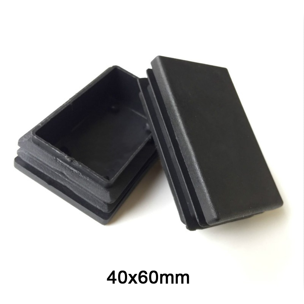 1/2/5/10pcs 40x60mm Rectangle Plastic Black Blanking End Caps Tube Pipe Inserts Plug Bung