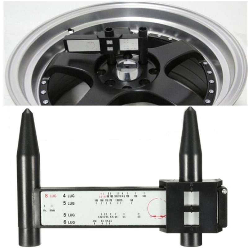 2020 Hot Sale Wheel Rim Bolt Pattern Sliding PCD Measuring Tool Gauge Ruler 8 Holes PCD Ruler Lugs Hub Pitch Measurement Tool