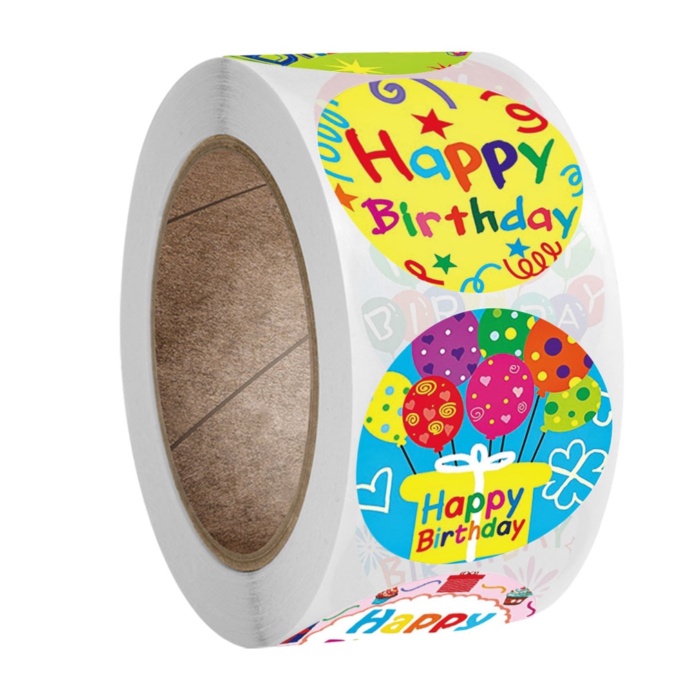 50-500pcs Birthday Party Sticker Card Box Package Thank You Seal Label Wedding Party Supplies