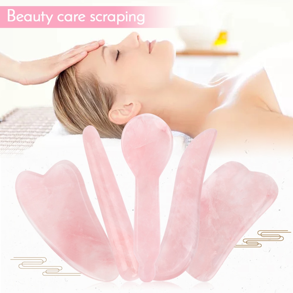 Gua Sha Board Natural Stone Scraper Quartz Jade Massage Neck Body Acupuncture Spa Therapy Skin Care Tool Massager for Face
