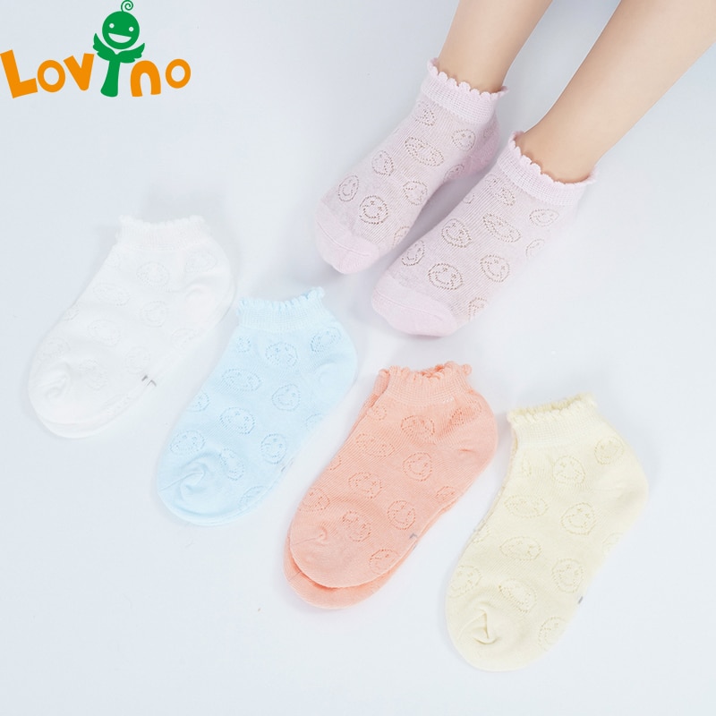 5Pairs/Lot Cute Kids Socks Breathable Mesh Short Socks Spring Summer Children Boys Girls Ankle Socks