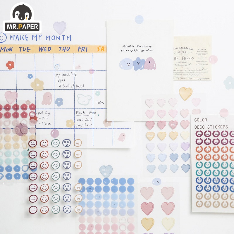 3 Pcs/bag Summer Day Waterproof Stickers Decals Creative Bullet Journal Planner Graffiti Scrapbooking Cute Plain Sheet Stickers
