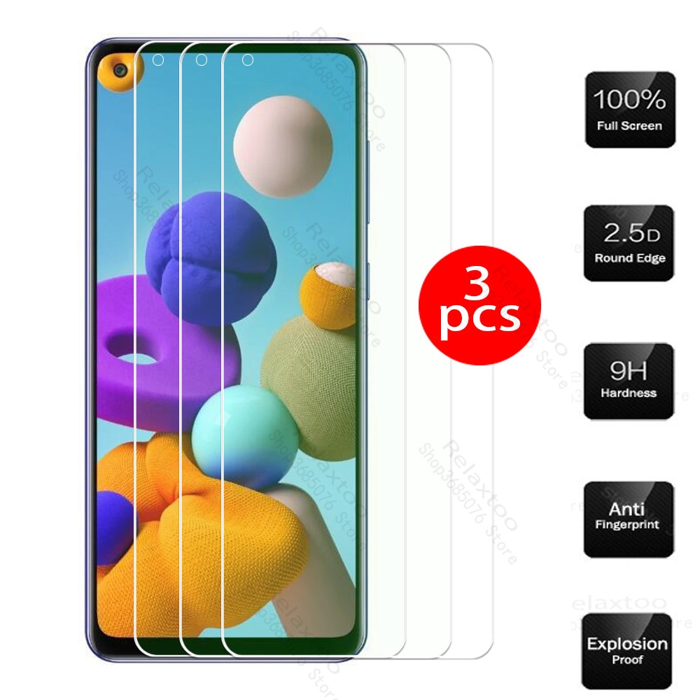 3Pcs Protective Glass For Samsung Galaxy A21s 21 S M-A217F Light Protection Film For Samsung A21s a 21s 6.5'' Sklo Cov