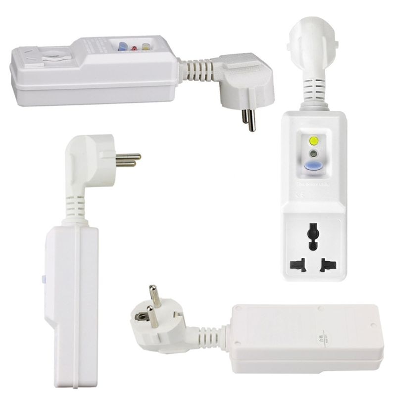 16A 220V 240V EU Plug GFCI Leakage Protection Safety RCD Socket Adaptor Home Circuit Breaker Cutout Powers Trip Switch
