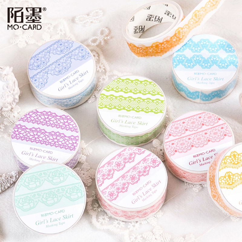 1PC Elegant Girl's Lace Paper Decorative Sticker Tape Bullet Diary Computer Decoration