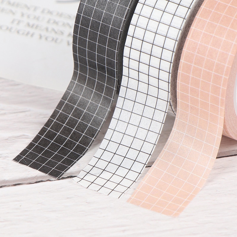 Grid Washi Tape Japanese Paper DIY Planner Masking Tape Adhesive Tapes Stickers Stationery Tapes Decorative Hot Sale Colorful