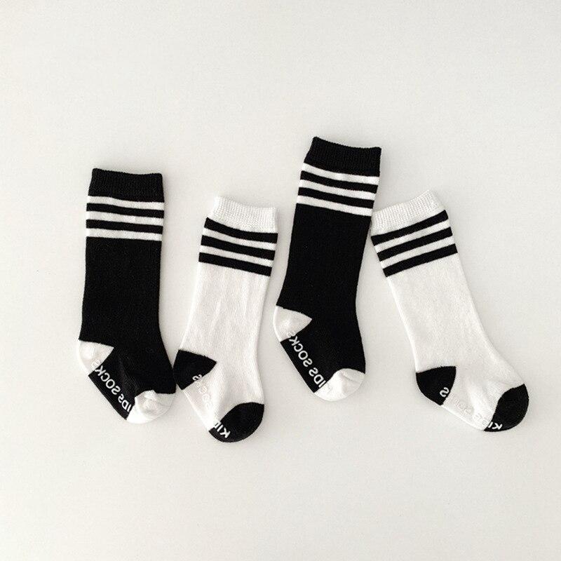 Spring Autumn Winter Soft Cotton Baby Girls Socks Newborn Black White Striped Baby Socks Infant Boy Socks Anti Slip Floor Sock