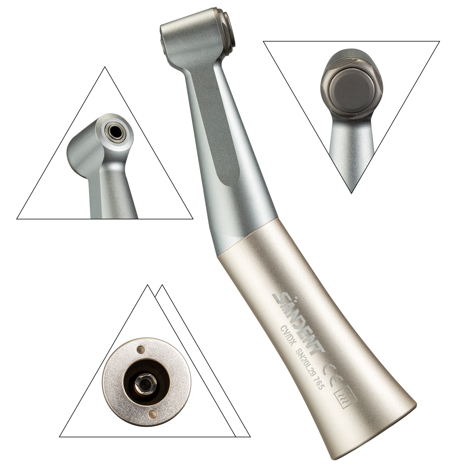 Dental Low Speed Handpiece Contra Angle Handpiece Push Button type Outer Water Spray fit Bur ø2.35mm