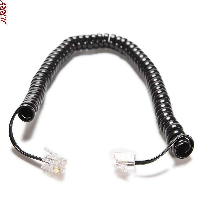 New 6.5FT RJ12 4P4C Male-to-public Telephone Handset Cable Extension Cord Crimped Coil Wire Cable Up To 2M Telephone Coil