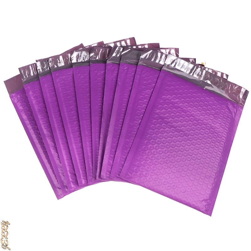New 10pcs Bubble Mailer Purple Poly Bubble Mailer Self-styled Thick Envelope Gift Bag Book Magazine Lining Mailer Self-styled