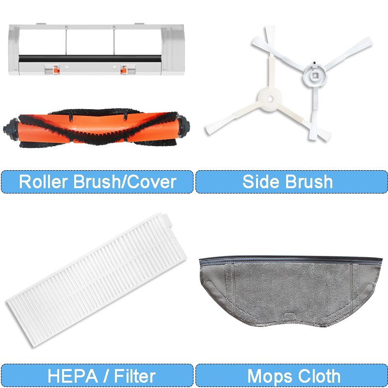 Main Roller Brush Side Brushes Filters Replacement Parts For Xiaomi Mijia G1 Vacuum Cleaner Washable HEPA Filter Mop Cloths Rags
