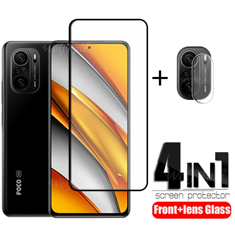 6-in-1 For Xiaomi Poco F3 Glass For Poco F3 Tempered Glass Flim Protective Full Cover Screen Protector For Poco F4 F3 Lens Glass